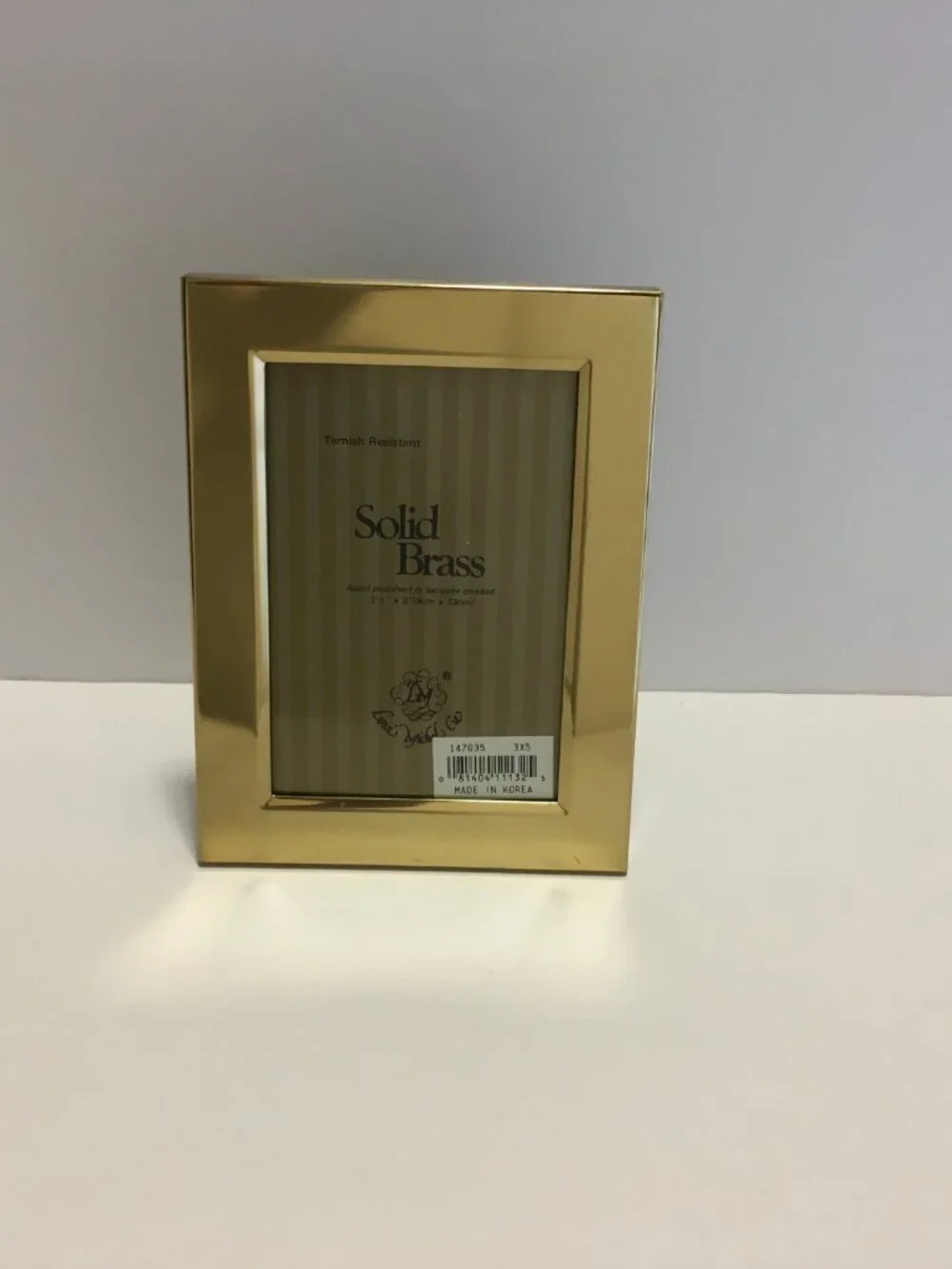 Vintage Solid Brass Picture Frame Rectangular 4.5x6 Tabletop Stand